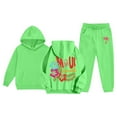 thumbnail image 1 of WEIYLL Hoodies for Girls Kids Tracksuit Unisex Two Piece Outfits Sweatpants Set Green Fall Tops 8-9 Years, 1 of 4