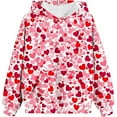 thumbnail image 1 of WEIYLL Hoodies for Girls Teen Like Heart Print Shirts Outfits Tween Cute Fashion Pink Winter Clothing 13-14 Years, 1 of 5