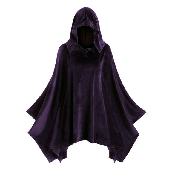 WEIYLL Hoodies for Women Solid Cloak Vintage Matching Cape Coat Purple Athletic Fall Tops ,size XXL