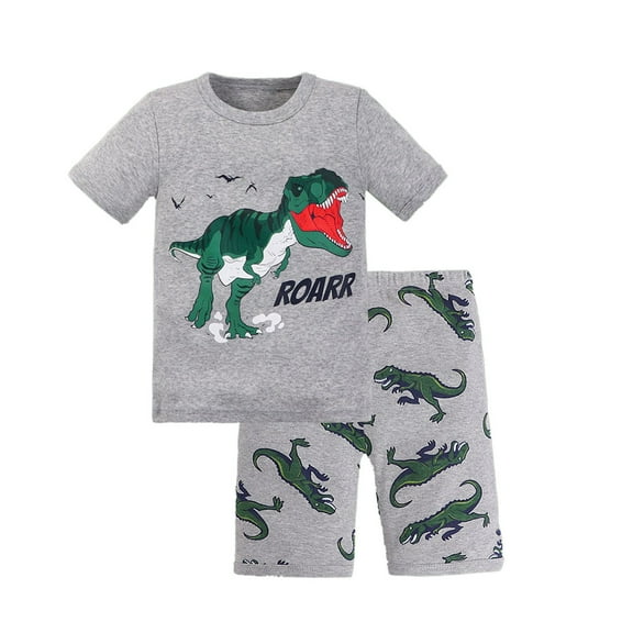 WEIYLL Pj Sets For Boys Summer Vest Shorts Cartoon Dinosaur Light Night Sleeveless Cool Personality Outdoor Green Clothes Set 11-12 Years