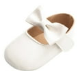 thumbnail image 1 of WEIYLL Shoes for Girls Patent Leather Cute Bow First Walk Hook Loop White Toddler Sneakers, 1 of 2