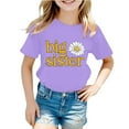 thumbnail image 1 of WEIYLL T Shirts For Girls Casual Letter Big Sister Flower Round Neck Short Sleeved Clothes for 1-2 Years, 1 of 3