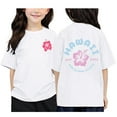 thumbnail image 1 of WEIYLL T Shirts for Girls Hawaii Letter Printed Round Neck Short Sleeved Beach Holiday Kids Clothing for 10-11 Years, 1 of 3