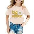 thumbnail image 1 of WEIYLL Toddler Girls Tops T-Shirts Casual Letter Big Sister Flower Round Neck Short Sleeved Tunic Clothes for 10-11 Years, 1 of 3