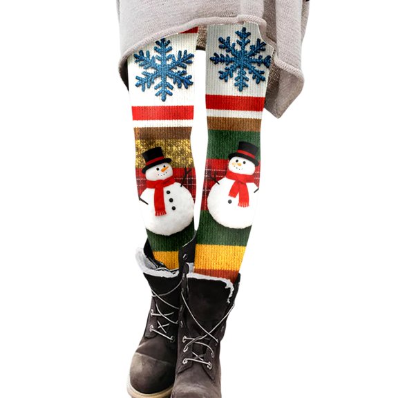 WEIYLL Women Christmas Casual Pants Ladies Fashion Printed Sports Yoga Leggings Blue Fall Trousers S