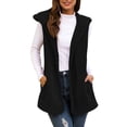 thumbnail image 1 of WEIYLL Women's Cardigans Hooded Fluffly Vintage Shaggy Vest Jacket Long Black Cold Weather Sweaters ,L, 1 of 7