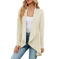 thumbnail image 1 of WEIYLL Women's Cardigans Long Sleeved Solid Color Loose Knitted Beige Trendy Fall Tops ,M, 1 of 5