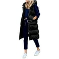 thumbnail image 1 of WEIYLL Women's Cardigans Long Vest Hood Sleeveless Warm Down Pockets Jacket Quilted Black Winter Coats ,2XL, 1 of 9