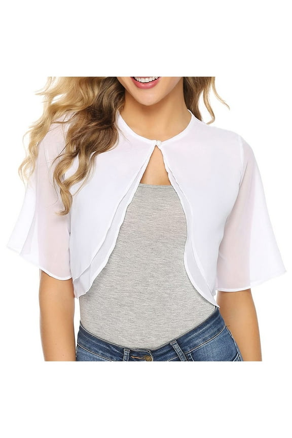 Women's Cardigans Shawl Bolero Silk Quilted Vest Thin Sleeve Jacket Chic Wedding Beach White Fall Coats ,M