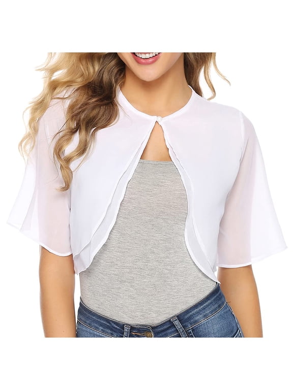 Women's Cardigans Shawl Bolero Silk Quilted Vest Thin Sleeve Jacket Chic Wedding Beach White Fall Coats ,M
