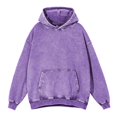 thumbnail image 1 of WEIYLL Women's Fashion Hoodies & Sweatshirts Unisex Washed Distressed Plush Cotton Vintage Heavyweight Purple Athletic Fall Tops ,size L, 1 of 2