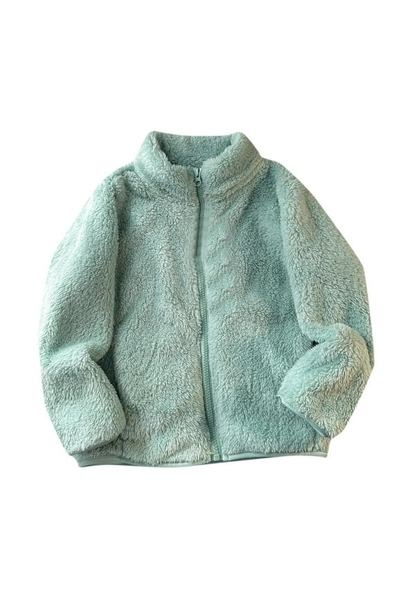 Women's Two Tone Fleece Hooded Coat Mid Length Warm Winter Jacket for 3-4 Years