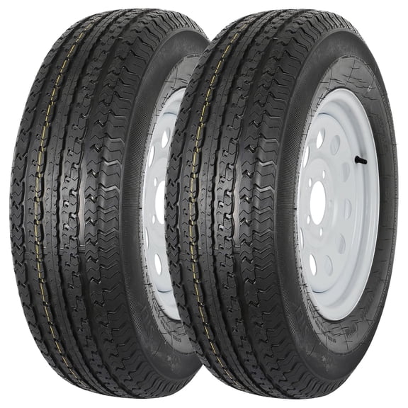 WEIZE 2-Pack ST205/75R14 Radial Trailer Tire Load Range D 8 Ply on Rim 14" - 5 on 4-1/2" Rim Width 205/15/14 205 75R14 ST 205/75R14 5 Lug