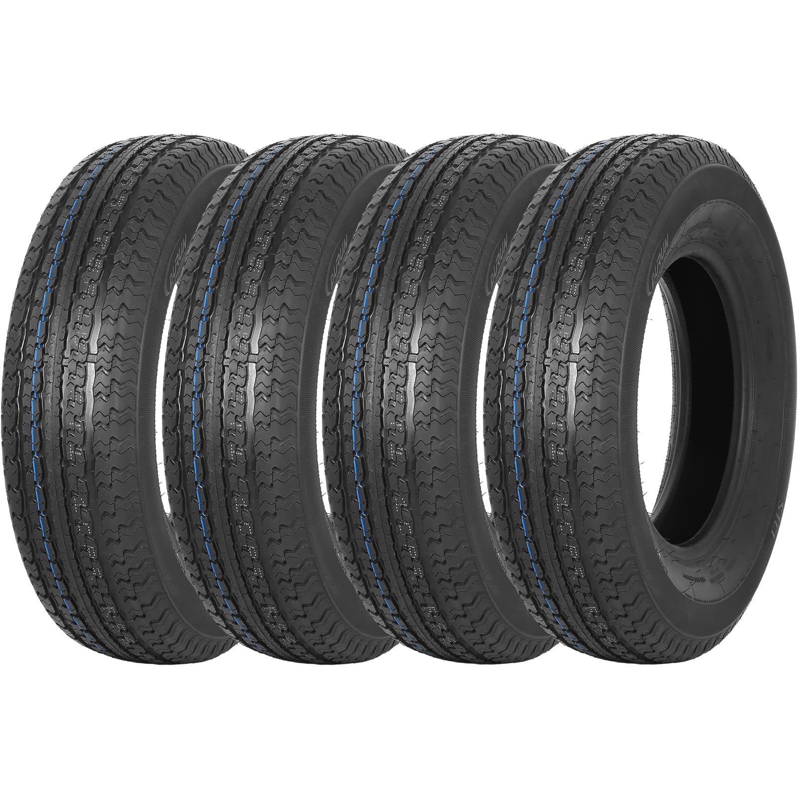 WEIZE 4 PCS Heavy Duty Trailer Tires ST205/75R15 205 75 15 10-Ply Load Range E, 205 75R15 ST 205/75/15, 111/106N