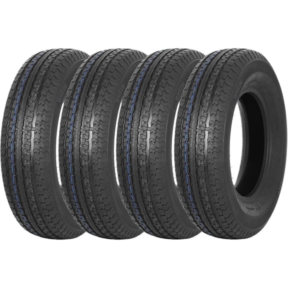WEIZE Heavy Duty Trailer Tires ST205/75R15, 10 Ply Load Range E 111/106N Radial Cargo Trailers Tire Boat Cargo Trailers Highway Black Side Wall, 4PCS