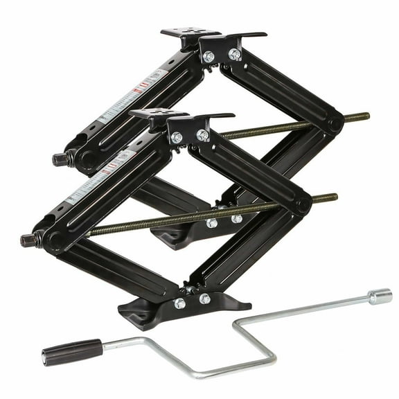 WEIZE 6500 lbs Camper Stabilizer RV Trailer Scissor Jacks 24 inch Leveling Jacks Heavy Duty Stabilizing Supports Set of 2 with Crank Handle