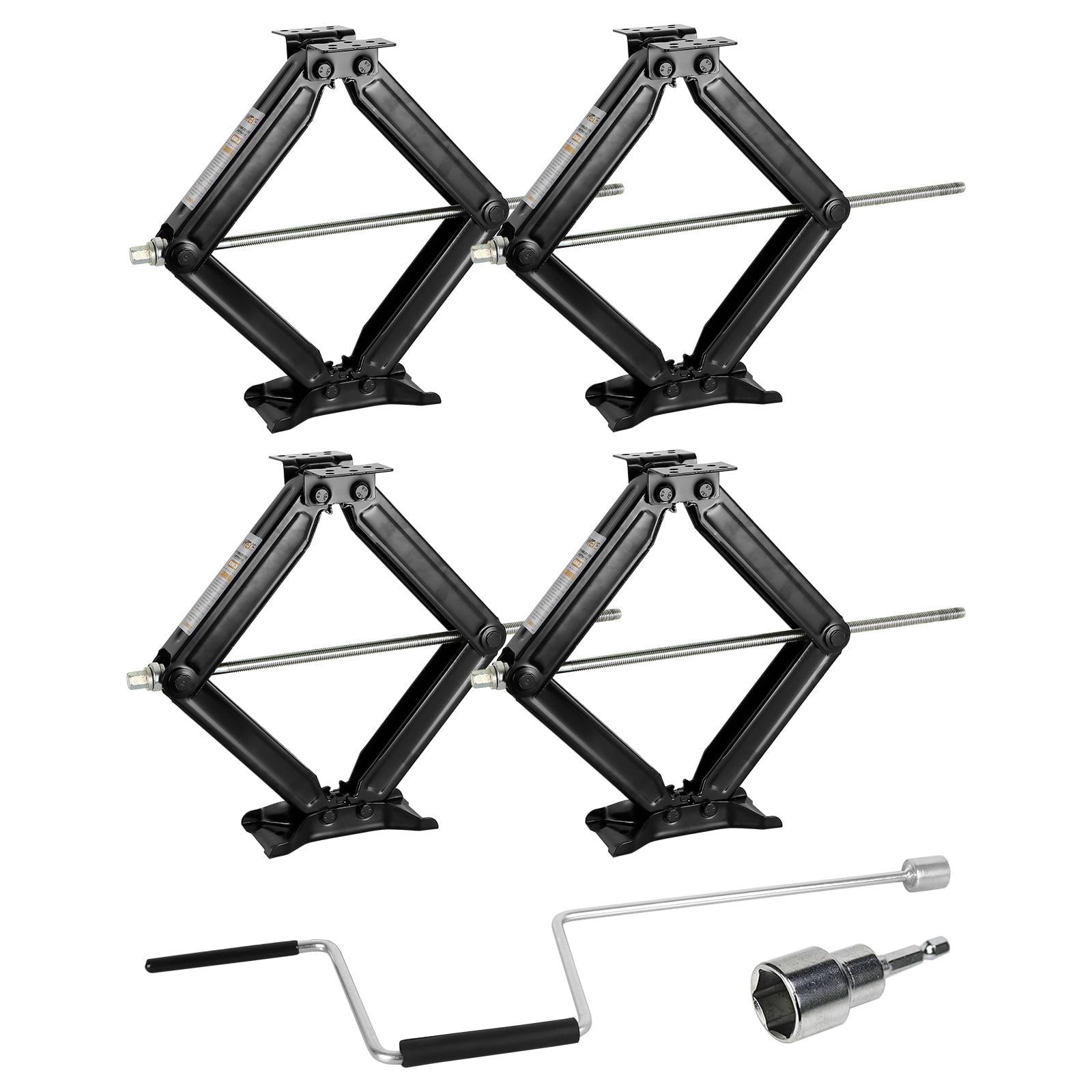 WEIZE Camper RV Trailer Stabilizer Leveling Scissor Jacks with Handle