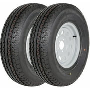 WEIZE ST175 80R13 Radial Trailer Tires 6 ply and 13" White Rim 5 on 4-1/2" Trailer Tire On Rim ST175/80r13 Load Range C 6PR Set Of 2