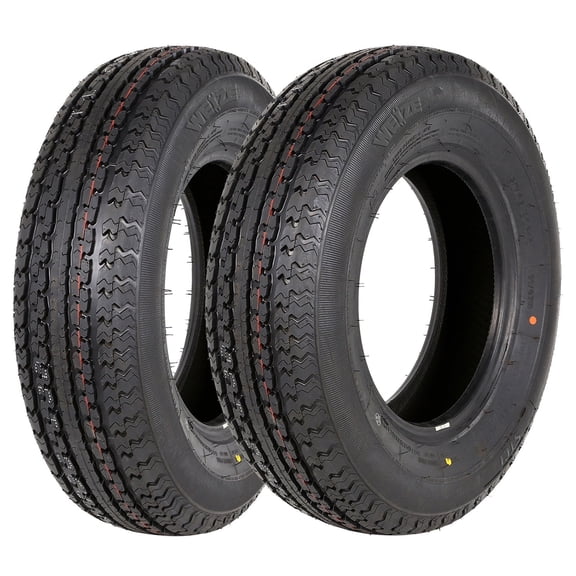 WEIZE ST175/80R13 Radial trailer tire, ST175/80-13 175 80R13, 6 Ply Load Range C, 91N Set of 2