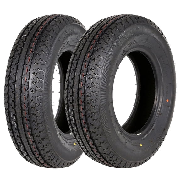 WEIZE ST175/80R13 Radial trailer tire, ST175/80-13 175 80R13, 6 Ply Load Range C, 91N Set of 2