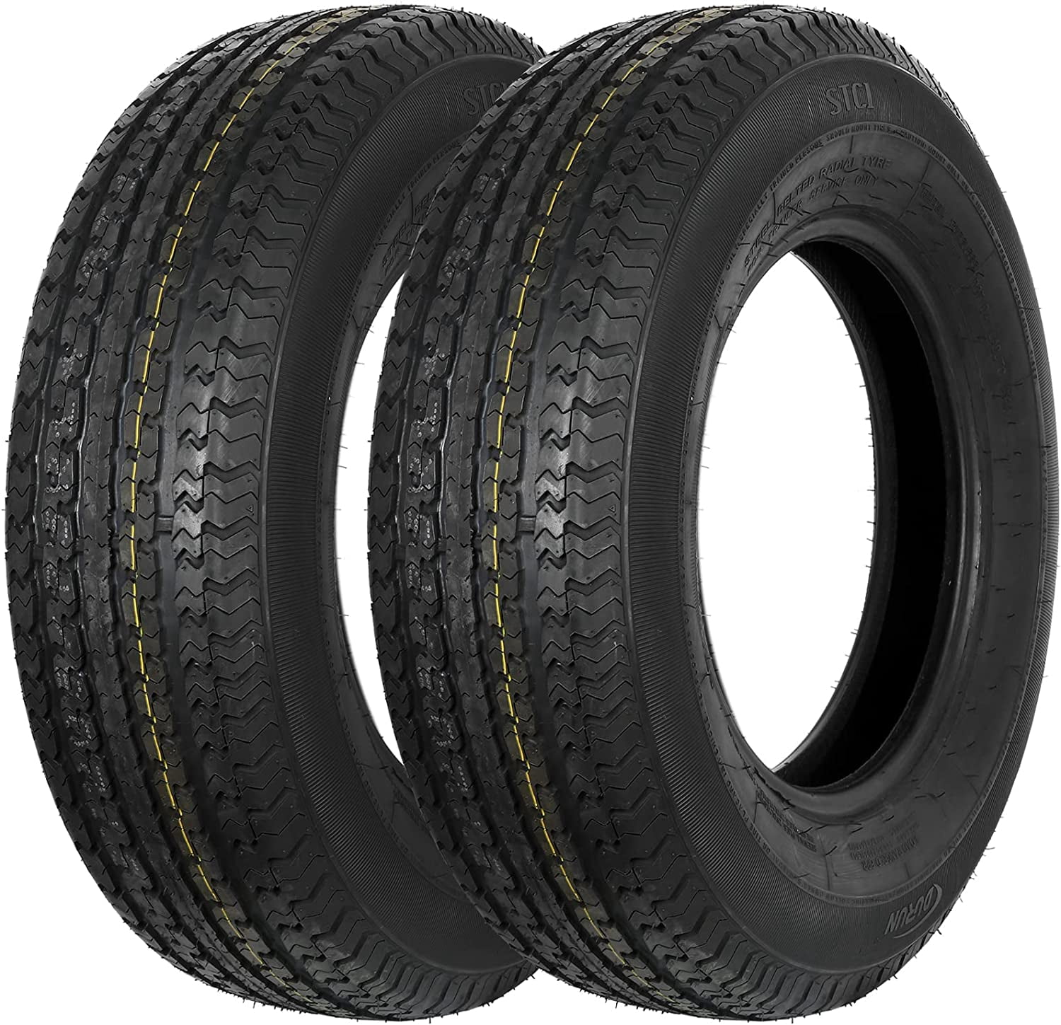 WEIZE ST205/75R14 Radial Trailer Tire,ST205-75R14 ST 205/75R14, 8 Ply Load Range D, 105M Set of 2
