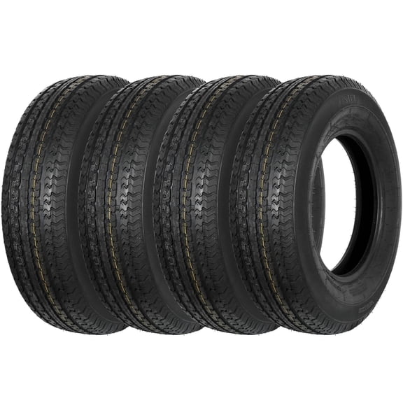 WEIZE ST205/75R14 Radial Trailer Tire, ST205-75R14 ST 205/75R14, 8 Ply Load Range D, 105M Set of 4