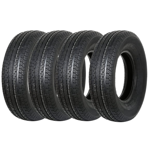 WEIZE Set of 4 Radial Trailer Tire ST225/75R15, ST 225/75R15, 10 Ply Load Range E, 117N