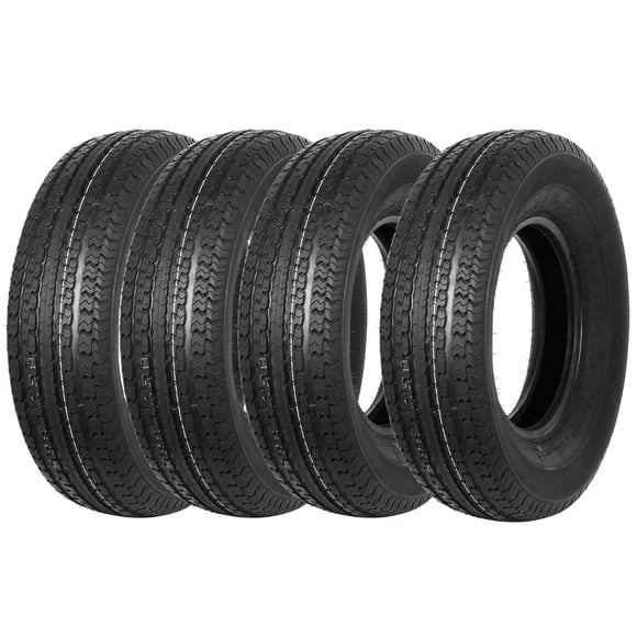 WEIZE Set of 4 Radial Trailer Tire ST225/75R15, ST 225/75R15, 10 Ply Load Range E, 117N