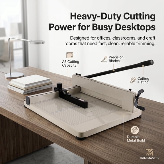 WEIZHUO A3 Paper Trimmer,400 Sheets Capacity Paper Cutter,Paper Trimmer for Office Classroom Craft,Durable Heavy Duty Paper Trimmer with Safety Lock