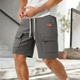 thumbnail image 1 of WEIee Cargo Shorts for Men Mens Work Shorts Pockets Drawstring Shorts Solid Color Fashion Loose Fit Going out Climb Workwear Pants Dark Gray XXXL, 1 of 6