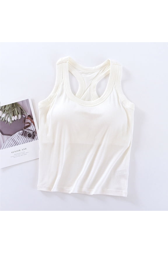 Womens Tank Toos T-Shirts for Women Summer Crewneck Sleeveless Backless Blouse with Drawstring Solid Color Fashion Slim Fit Tops Ladies Workout Tank Tee White XL