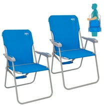 #WEJOY 2-Pack High Back Beach Chair Folding Camping Lawn Chair for Adult, Blue