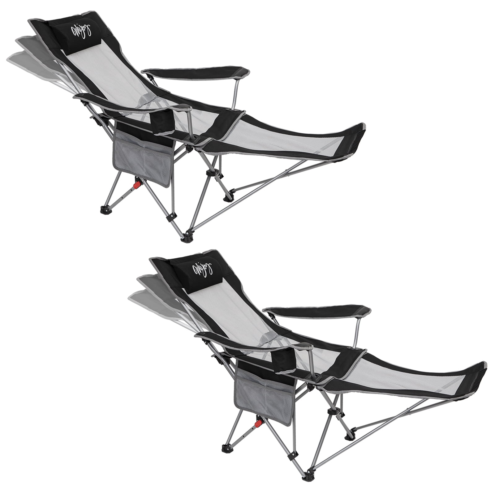 WEJOY 2in1 Reclining Camping Chair 3Position Adjustable Folding