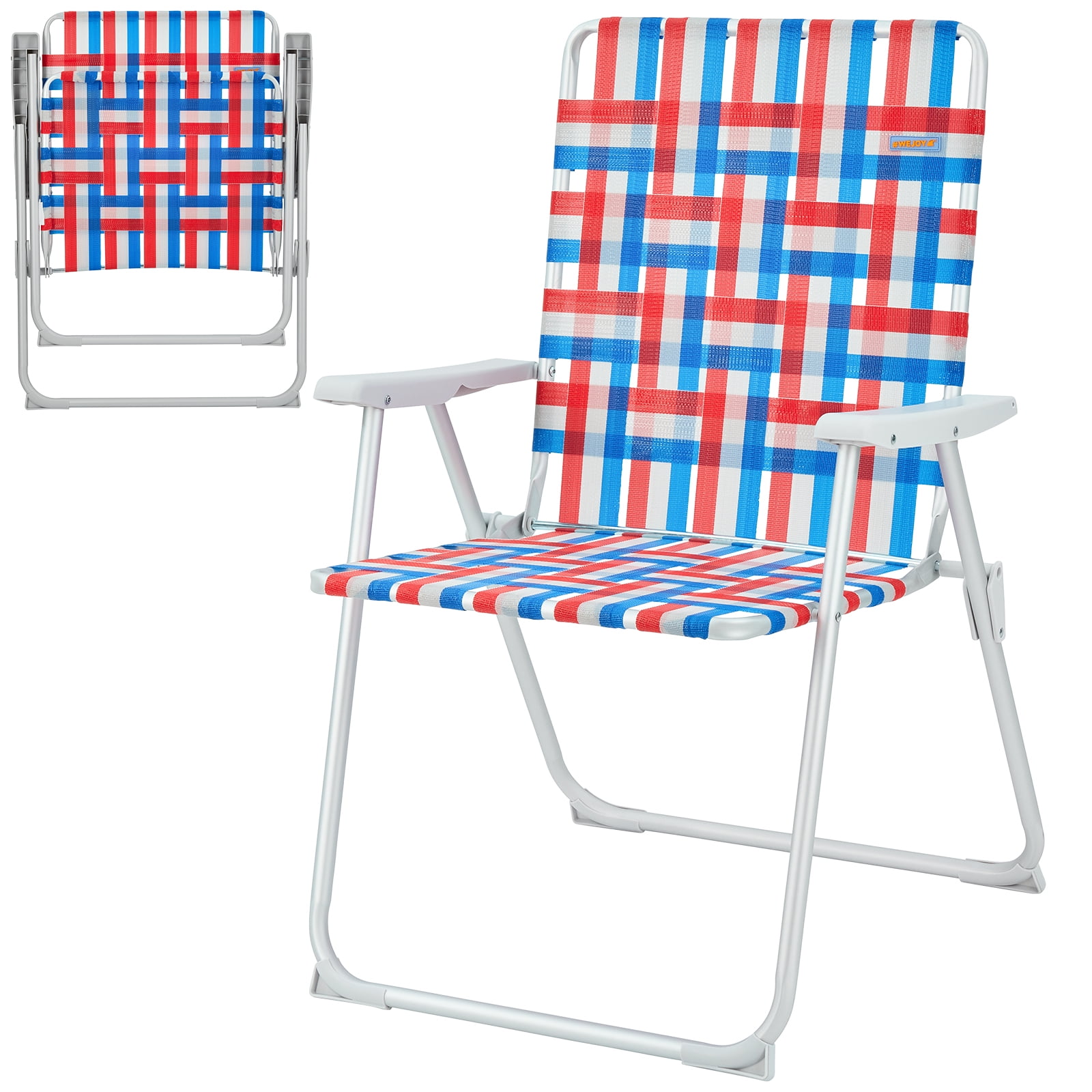 WEJOY 2in1 Reclining Camping Chair 3Position Adjustable Folding