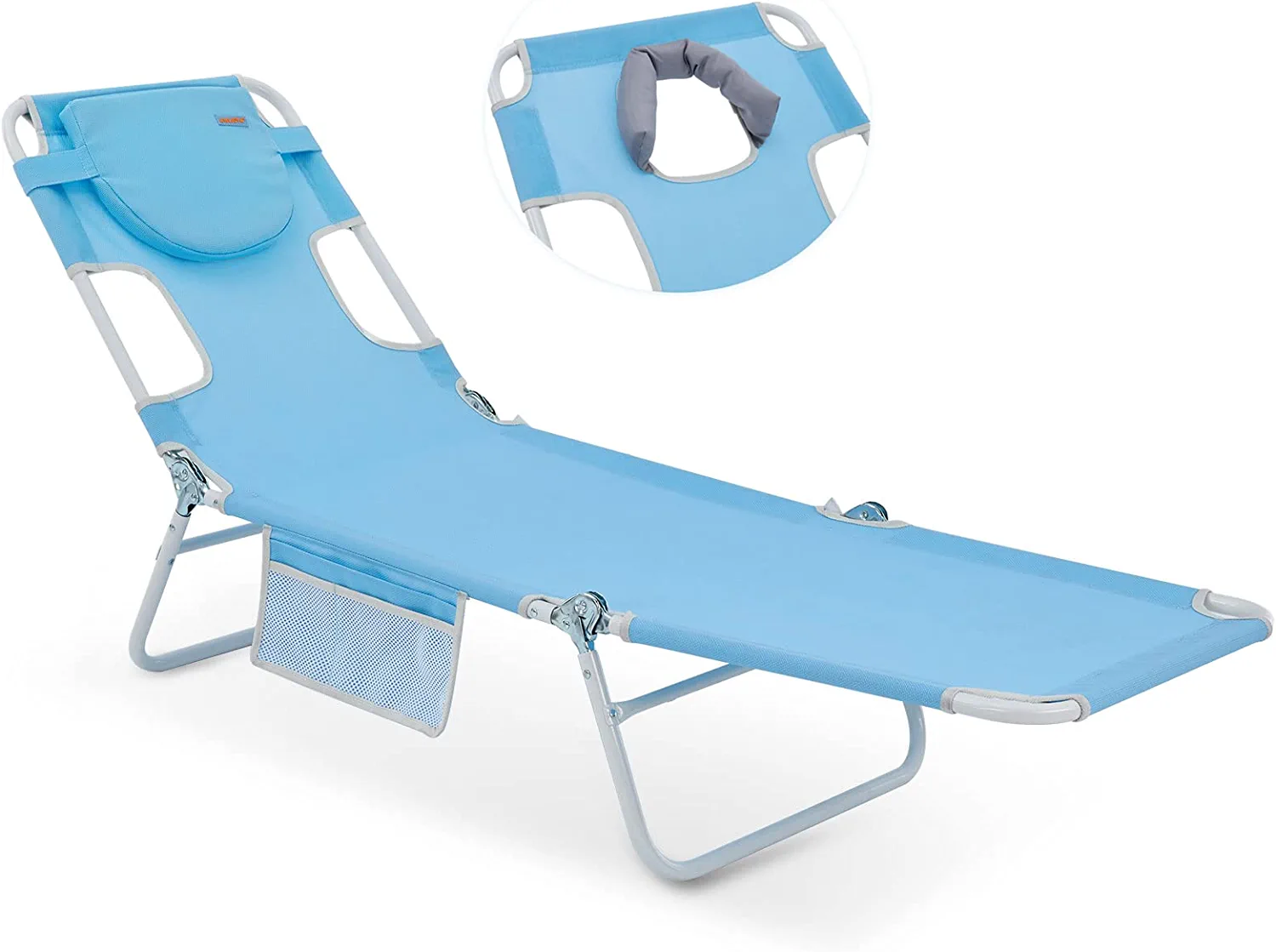 #WEJOY Face Down Tanning Chair, Beach Lounge Chairs, Portable Lightweight Reclining Chair for Adult(Blue) - image 1 of 5