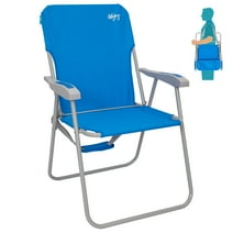 WEJOY High Back Outdoor Lawn Chairs Folding Beach Chairs for Adults, Blue