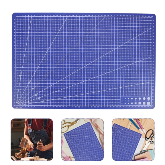 WEKADRIN 2Pcs Blue PVC Craft Mat for Teachers and Students in Paper Cutting