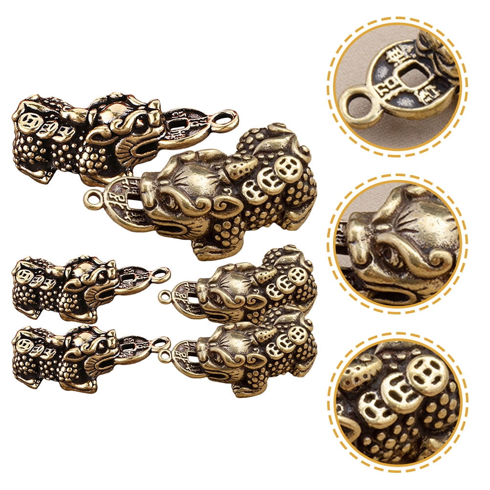 WEKADRIN 6Pcs Keychain Charm with Traditional Chinese Animal Design in ...