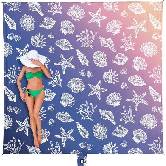 WEKAPO Beach Blanket Waterproof Sandproof & Sand-Free Beach Mat with Stakes & Built-in Storage Bag – Oversized, Extra Large, Perfect for Outdoor