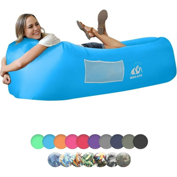 WEKAPO Inflatable Lounger Air Sofa Hammock-Portable,Water Proof& Anti-Air Leaking Design-Ideal Couch for Backyard Lakeside Beach Traveling Camping Picnics & Music Festivals