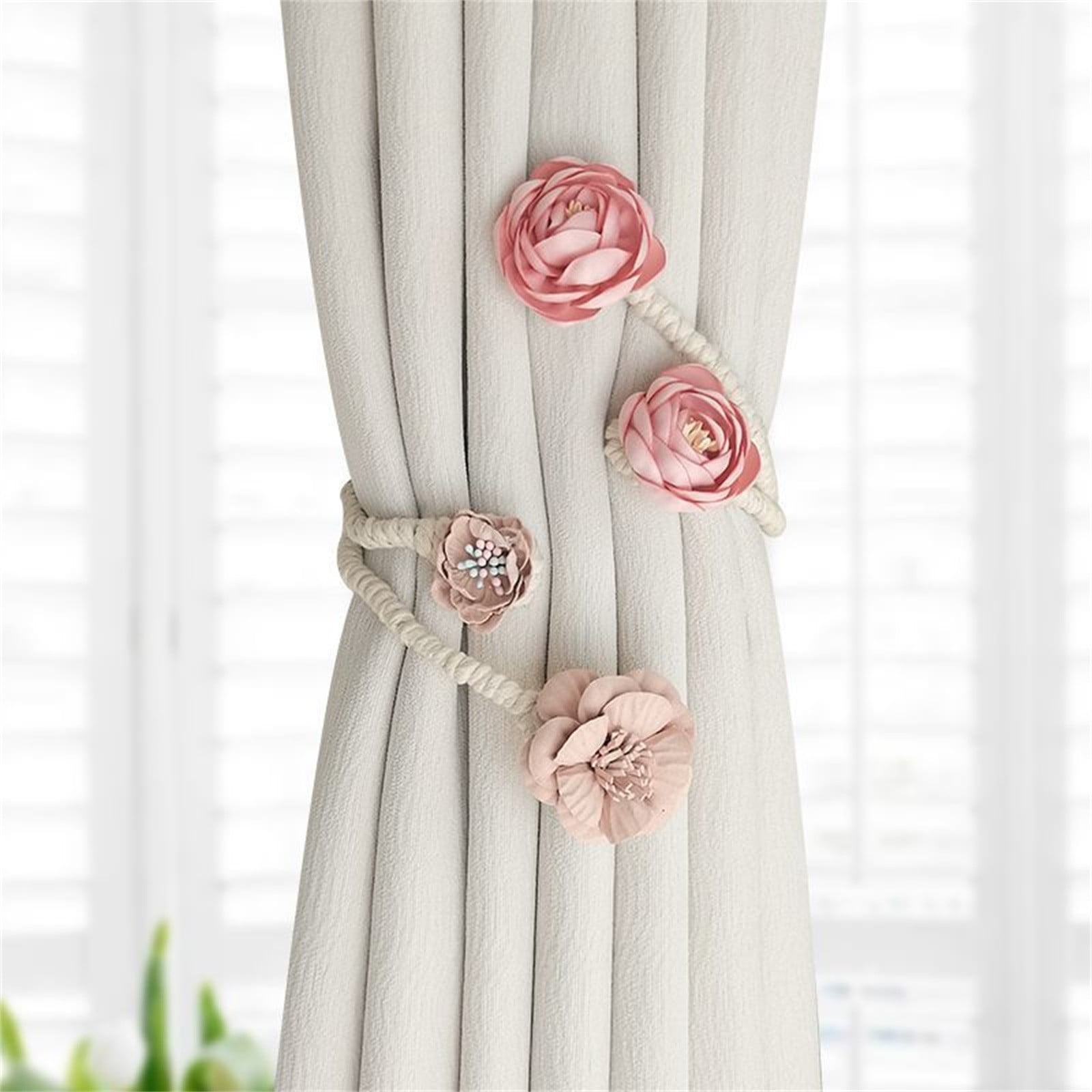 WEKDKAI Creative Weave Curtain Tiebacks,18.1in Home Pretty Peony ...