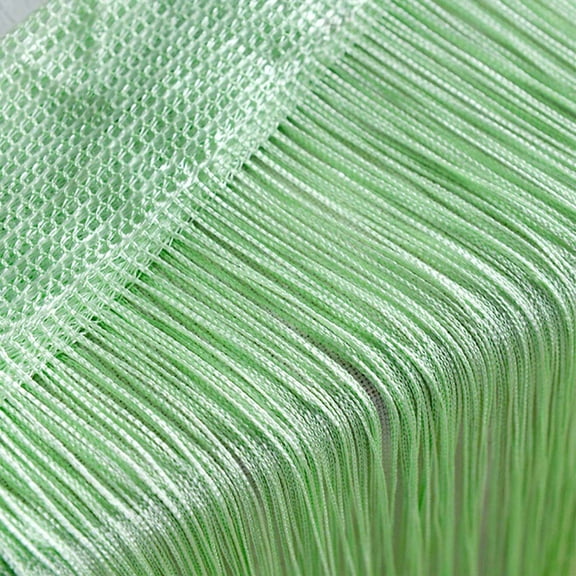 WEKDKAI French Window Livingroom String Curtains,19.7*78.7in Home Door Privacy Screen,Balcony Decorative Valance,Patio Space Divider Fringe Net Sheer(Green) Curtain Set Clearance