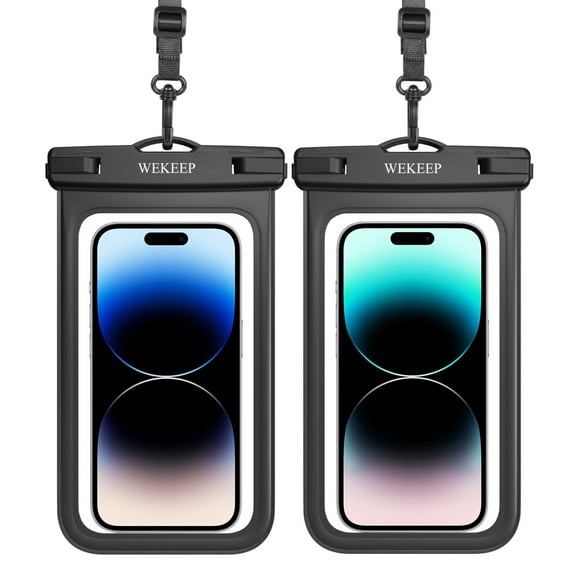WEKEEP Waterproof Phone Pouch 2 Pack, IPX8 Cellphone Dry Bag Beach Essentials for Cruise Travel