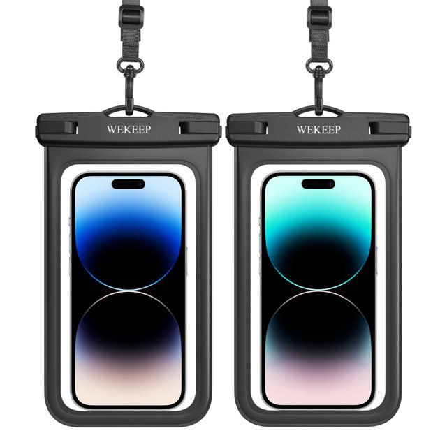 WEKEEP Waterproof Phone Pouch 2 Pack IPX8, Outdoor Wet Case for Cruise