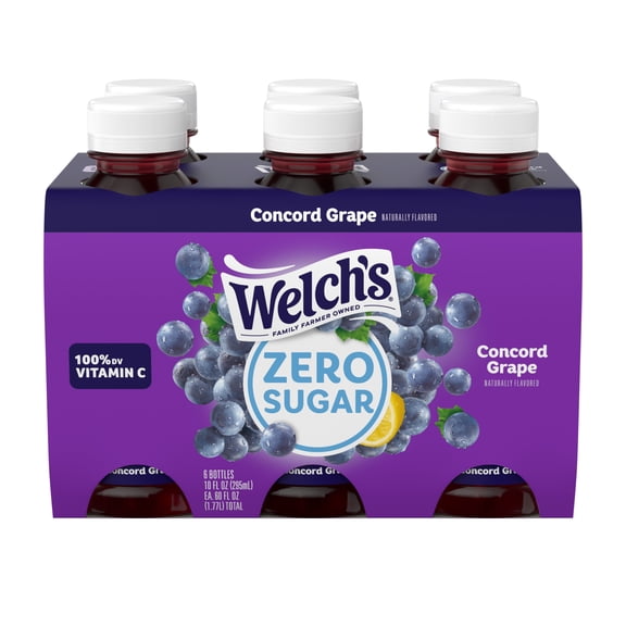 Welch's Concord Grape Zero Sugar Drink, 10 fl oz Bottle