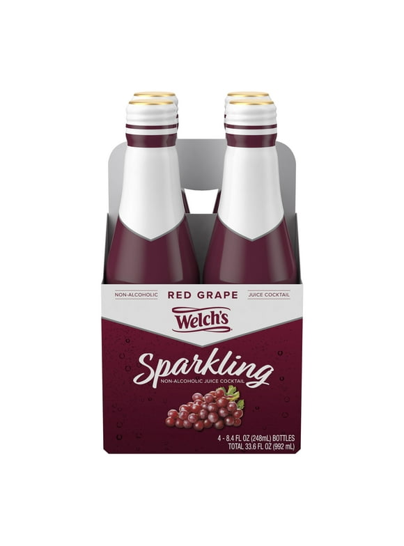 WELCH'S 8.4 FL OZ SPARKLING JUICE COCKTAIL - RED GRAPE 4 PACK