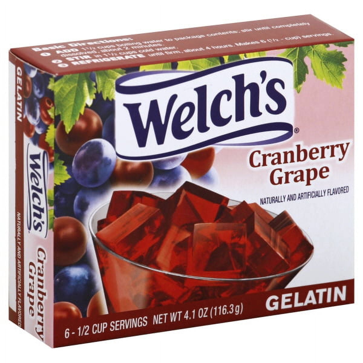 WELCHS CRANBERRY GRAPE GELATIN 6 SERVE