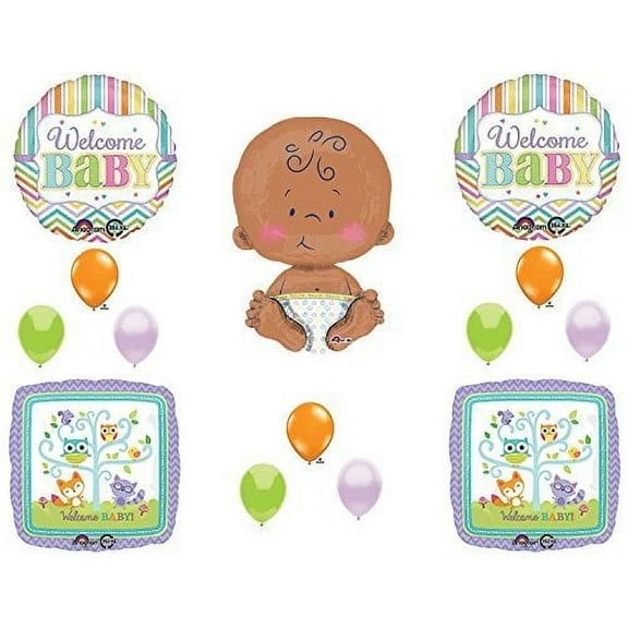 WELCOME BABY 24" CELEBRATE BABY Woodland Friends Baby Shower Balloons Supplies
