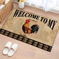thumbnail image 1 of WELCOME TO MY FARMHOUSE Washable Small Entryway Area Rugs 2'x3', Country Rooster Brown Stripe Red Barn Retro Low Pile Throw Rug Non-Slip Sturdy Edge Binding Carpet for Front Door Floor Room Entry, 1 of 9