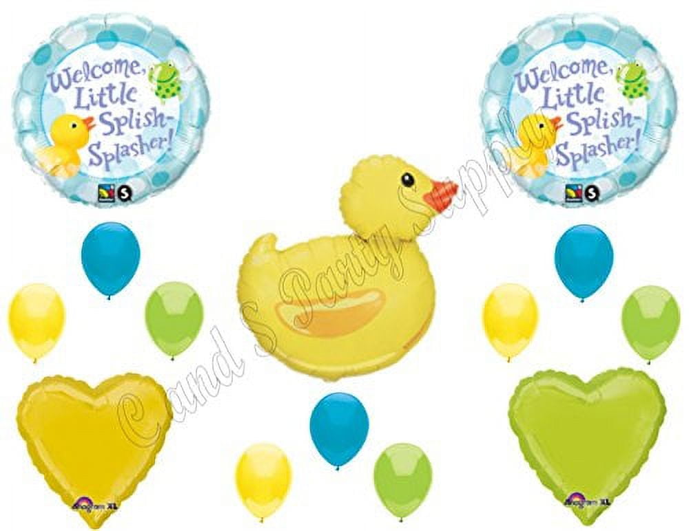 WELCOME LITTLE SPLISH SPLASHER RUBBER DUCK BABY SHOWER Balloons Decoration Supplies